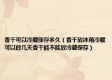 香干可以冷藏保存多久（香干放冰箱冷藏可以放几天香干能不能放冷藏保存）