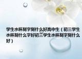 学生水杯刻字刻什么好高中生（初三学生水杯刻什么字好初三学生水杯刻字刻什么好）