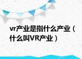 vr产业是指什么产业（什么叫VR产业）