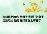 当日最新消息 两男子持棍打狗女子哭泣阻拦 残忍毒打实在太可恶了
