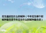 花生最好在什么时候种（今年花生哪个时候种最合适今年花生什么时候种最合适）