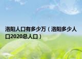 洛阳人口有多少万（洛阳多少人口2020总人口）