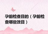 孕前检查目的（孕前检查哪些效目）