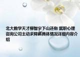 北大数学天才柳智宇下山还俗 就职心理咨询公司主动求降薪具体情况详细内容介绍