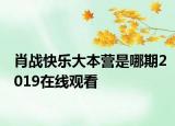 肖战快乐大本营是哪期2019在线观看