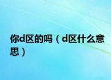 你d区的吗（d区什么意思）