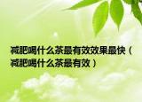 减肥喝什么茶最有效效果最快（减肥喝什么茶最有效）