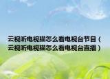 云视听电视猫怎么看电视台节目（云视听电视猫怎么看电视台直播）