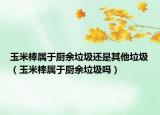 玉米棒属于厨余垃圾还是其他垃圾（玉米棒属于厨余垃圾吗）
