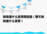吸吸是什么意思网络语（聊天吸吸是什么意思）