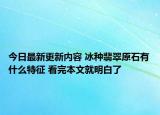 今日最新更新内容 冰种翡翠原石有什么特征 看完本文就明白了