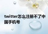 twitter怎么注册不了中国手机号