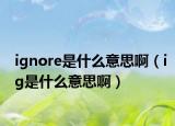 ignore是什么意思啊（ig是什么意思啊）