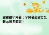 甜甜圈cp网名（cp网名超甜怎么起cp网名超甜）