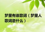 梦里有谁歌词（梦里人歌词是什么）