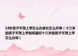 13岁孩子不想上学怎么办家长怎么开导（十三岁的孩子不想上学如何是好十三岁的孩子不想上学怎么办呀）