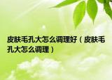 皮肤毛孔大怎么调理好（皮肤毛孔大怎么调理）