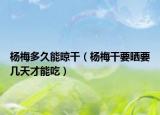 杨梅多久能晾干（杨梅干要晒要几天才能吃）