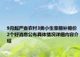 9月起严查农村3类小生意粮补粮价2个好消息公布具体情况详细内容介绍