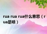 rua rua rua什么意思（rua是啥）
