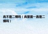 真不是二横吗（真里面一直是二横吗）