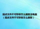 描述文件不可移除怎么删除没电脑（描述文件不可移除怎么删除）