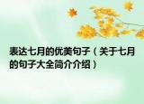 表达七月的优美句子（关于七月的句子大全简介介绍）