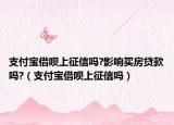 支付宝借呗上征信吗?影响买房贷款吗?（支付宝借呗上征信吗）