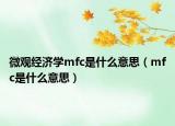 微观经济学mfc是什么意思（mfc是什么意思）