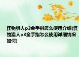 怪物猎人p3金手指怎么使用介绍(怪物猎人p3金手指怎么使用详细情况如何)