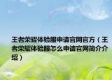 王者荣耀体验服申请官网官方（王者荣耀体验服怎么申请官网简介介绍）