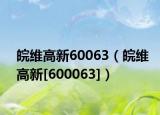 皖维高新60063（皖维高新[600063]）