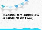 桂花怎么晾干保存（新鲜桂花怎么晒干保存桂子怎么晒干保存）