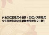 女生微信名唯美小清新（微信小清新唯美女生版昵称微信小清新唯美昵称女生版）