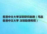 香港中文大学深圳研究助理（毛磊 香港中文大学 深圳助理教授）