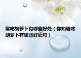常吃胡萝卜有哪些好处（你知道吃胡萝卜有哪些好处吗）