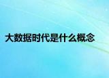 大数据时代是什么概念