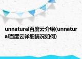 unnatural百度云介绍(unnatural百度云详细情况如何)