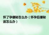 怀了孕便秘怎么办（怀孕后便秘该怎么办）