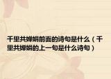 千里共婵娟前面的诗句是什么（千里共婵娟的上一句是什么诗句）