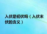 入伏是初伏吗（入伏末伏的含义）