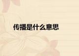 传播是什么意思