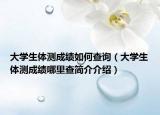 大学生体测成绩如何查询（大学生体测成绩哪里查简介介绍）