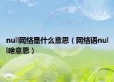 null网络是什么意思（网络语null啥意思）