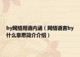by网络用语内涵（网络语言by什么意思简介介绍）