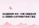 当日最新消息 农村一交通工具被淘汰禁止上路曾是心头好可惜如今却成了废品