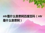 ntr是什么意思阿百度百科（ntr是什么意思阿）
