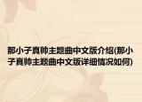 那小子真帅主题曲中文版介绍(那小子真帅主题曲中文版详细情况如何)