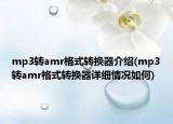 mp3转amr格式转换器介绍(mp3转amr格式转换器详细情况如何)