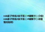 nds影子传说2金手指（r4破解卡）介绍(nds影子传说2金手指（r4破解卡）详细情况如何)